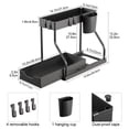 thumbnail image 3 of Organizador bajo el fregadero con cajones deslizantes – Estante de almacenamiento de 2 niveles para baño, cocina, oficina o lavadero – Plástico duradero con bordes elevados y estructura en forma de H, 3 of 6