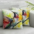 thumbnail image 3 of ONETECH Watercolor Painting Birds Throw Pillow Covers Hummingbird Tree Branch Decorative Super Soft Pillow Case Cushion Cover  New Home Room Decor, 3 of 5