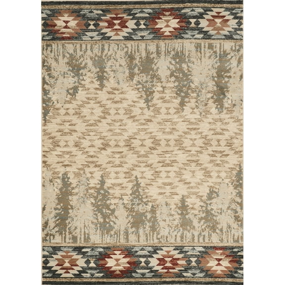 3' x 5' Ivory Polypropylene Rug