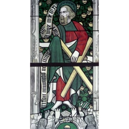 Century Stained Glass - Apostle Andrew stained glass 13th century Poster Print