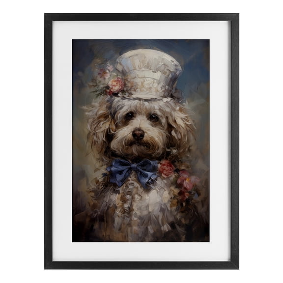 Stupell Industries Glam Victorian Era Labradoodle Black Framed Print Under Glass, 14 x 20, by Wumples