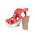thumbnail image 3 of New Women Breckelles Nella-01 Leatherette Buckle Ankle Strap Lug Chunky Heel, 3 of 5