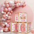 thumbnail image 4 of Set de decoración para fiestas Sweet 16 Birthday Girls en oro rosa, 4 of 8