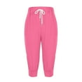 thumbnail image 6 of UAMVSH Capri Sweatpants for Women Summer Casual Athletic Jogger Pants Elastic Waist Drawstring Running Workout Cropped Pants, 6 of 7