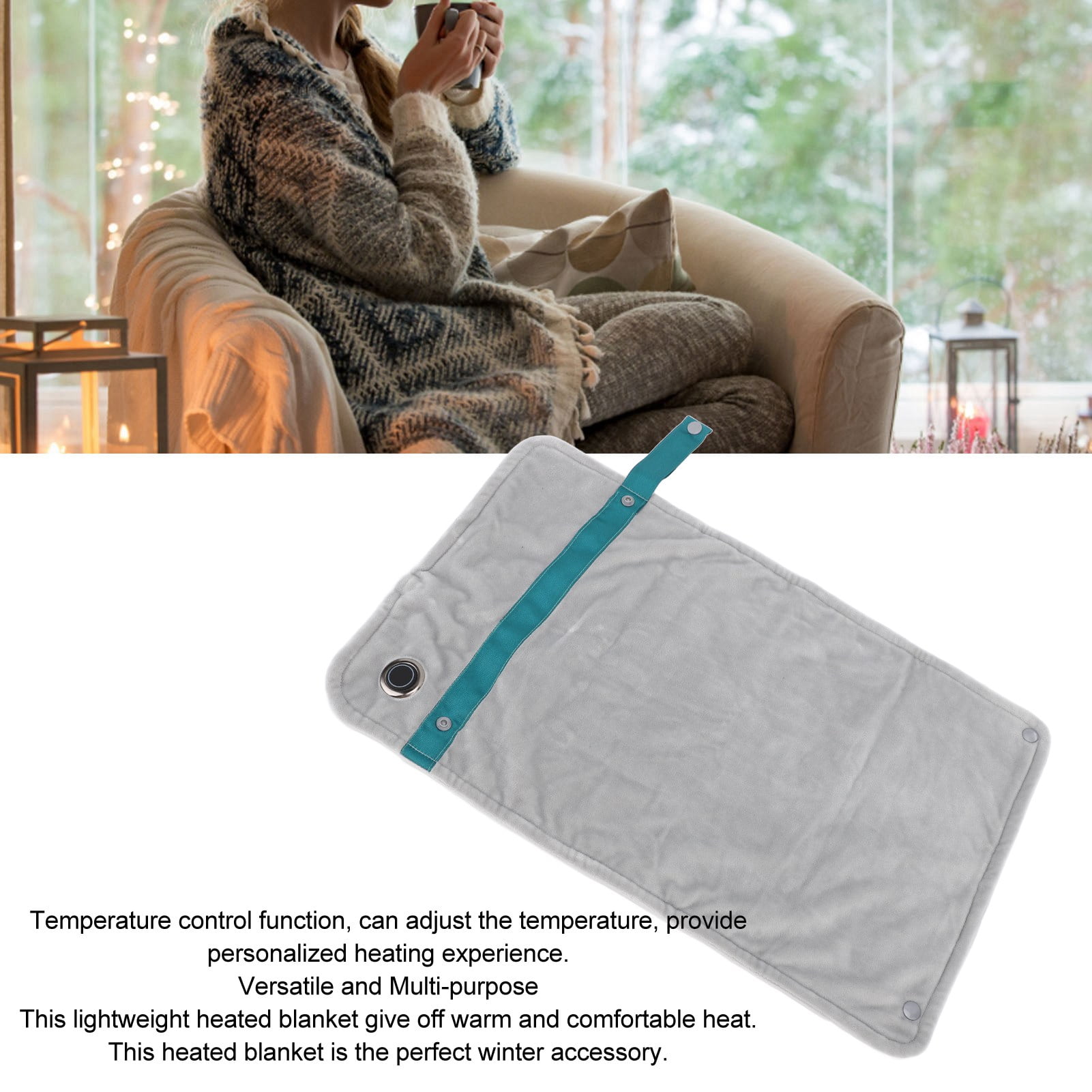 Electric Heating Throw, Lightweight Polyester Fiber USB Heated Blanket  For Indoor