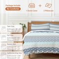 thumbnail image 6 of 3 Piece Boho Blue Aqua Duvet Cover Set Queen Size,Microfiber Comforter/Quilt Cover with Corner Ties and 2 Pillowcases,Geometric Stripes Tribal Bohemia Retro All Season Bedding with Zipper Closure, 6 of 8