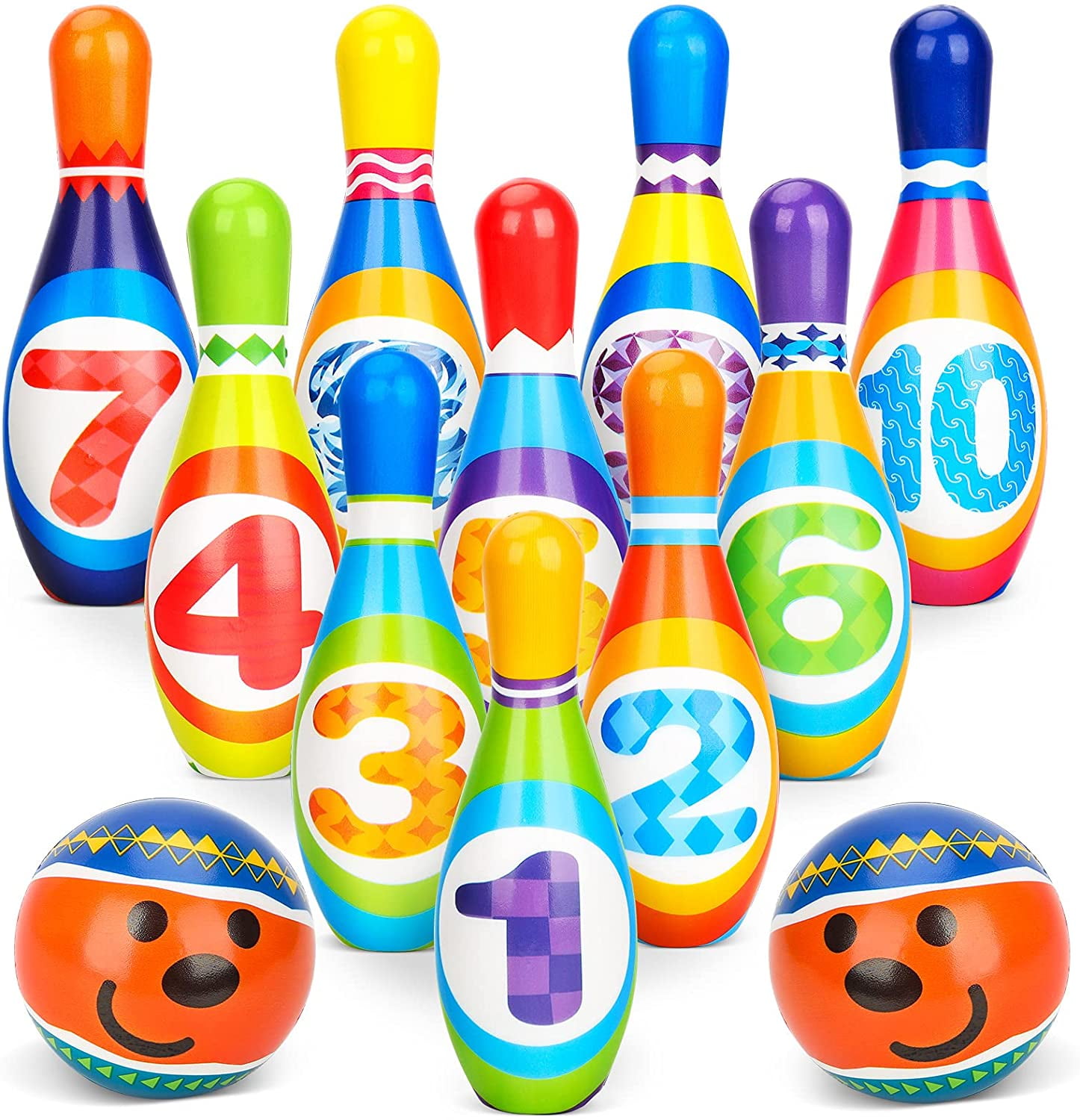 12x Kegelspiel Mini Bowling 10 Kegel 2 Bälle Kinder Spielzeug Set Kinderkegeln 