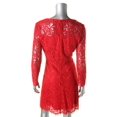 thumbnail image 3 of Finity Womens Lace Satin Trim Cocktail Dress Red 10, 3 of 3