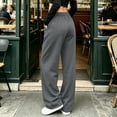 thumbnail image 6 of LEAVINGSUO Women's Wide Leg Sweatpants Drawstring High Waist Soft Fleece Lined Track Pants With Pockets Fall Winter Workout Jogge Dark Gray S, 6 of 6