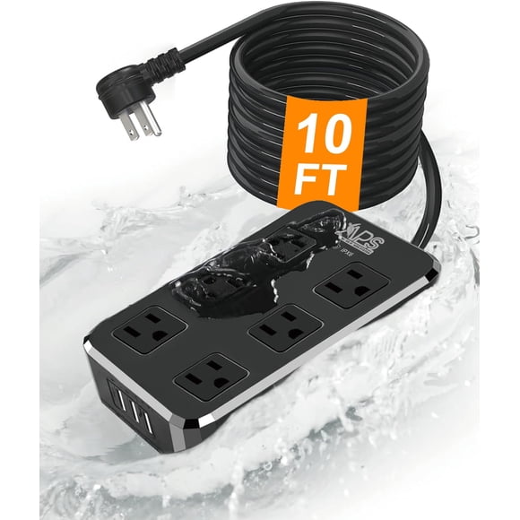 Regleta de alimentación exterior APS resistente a la intemperie con 6 salidas y 3 USB
