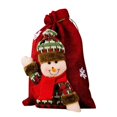thumbnail image 1 of Bolsa de regalo de muñeca nueva de Navidad, decoración de bolsa de almacenamiento de muñeco de nieve y alce de Papá Noel, 1 of 5