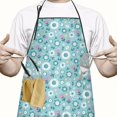 thumbnail image 2 of Pioneer Flower Floral Print Pattern Apron-Garden Aprons for Women with Pockets-Cotton Linen Waterproof Kitchen Cooking Gardening Aprons Adjustable for Kitchen,Cooking,BBQ and Salon 33x27 Inch, 2 of 7
