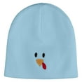 thumbnail image 5 of Turkey Face Embroidered 8 inch Acrylic Short Blank Beanie - Lt Blue OSFM, 5 of 5