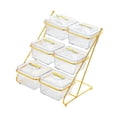 thumbnail image 4 of Bandeja de 3 niveles con tapa, multiusos, elegante y con compartimento organizador. transparente, 4 of 9