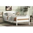 thumbnail image 5 of LOOM Twin Bed with Headboard and Footboard,Rubber Wood Bed,White, 5 of 9