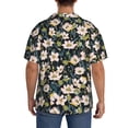 thumbnail image 5 of Vsdgher Flowers Print Men's Wrinkle Free Untucked Cuban Shirt Business Casual Button Down Shirts Short Sleeve Shirt, 5 of 7