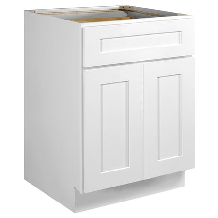 Design House 561365 Brookings Unassembled Shaker Base Kitchen Cabinet 24x34.5x24, White