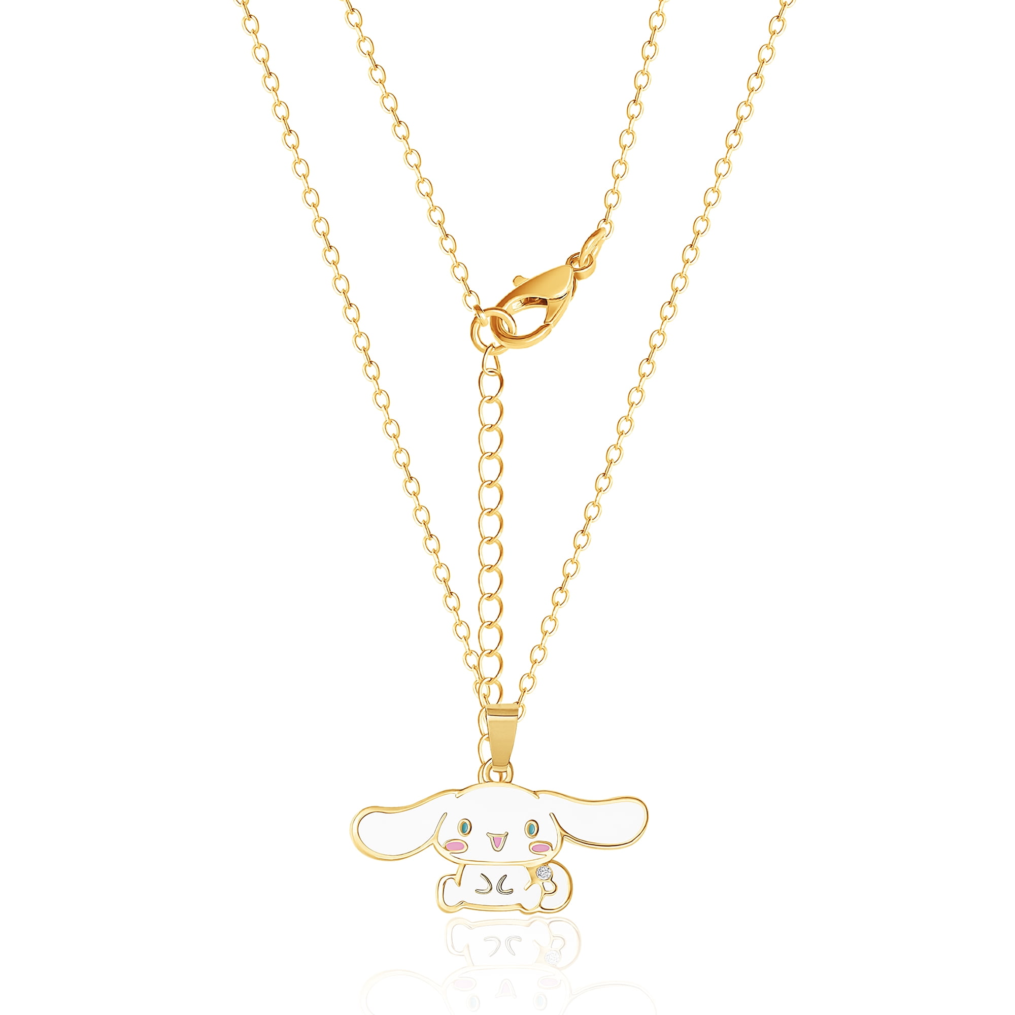 Sanrio Hello Kitty Brass Cinnamoroll Enamel 3D Pendant, 18'' Chain