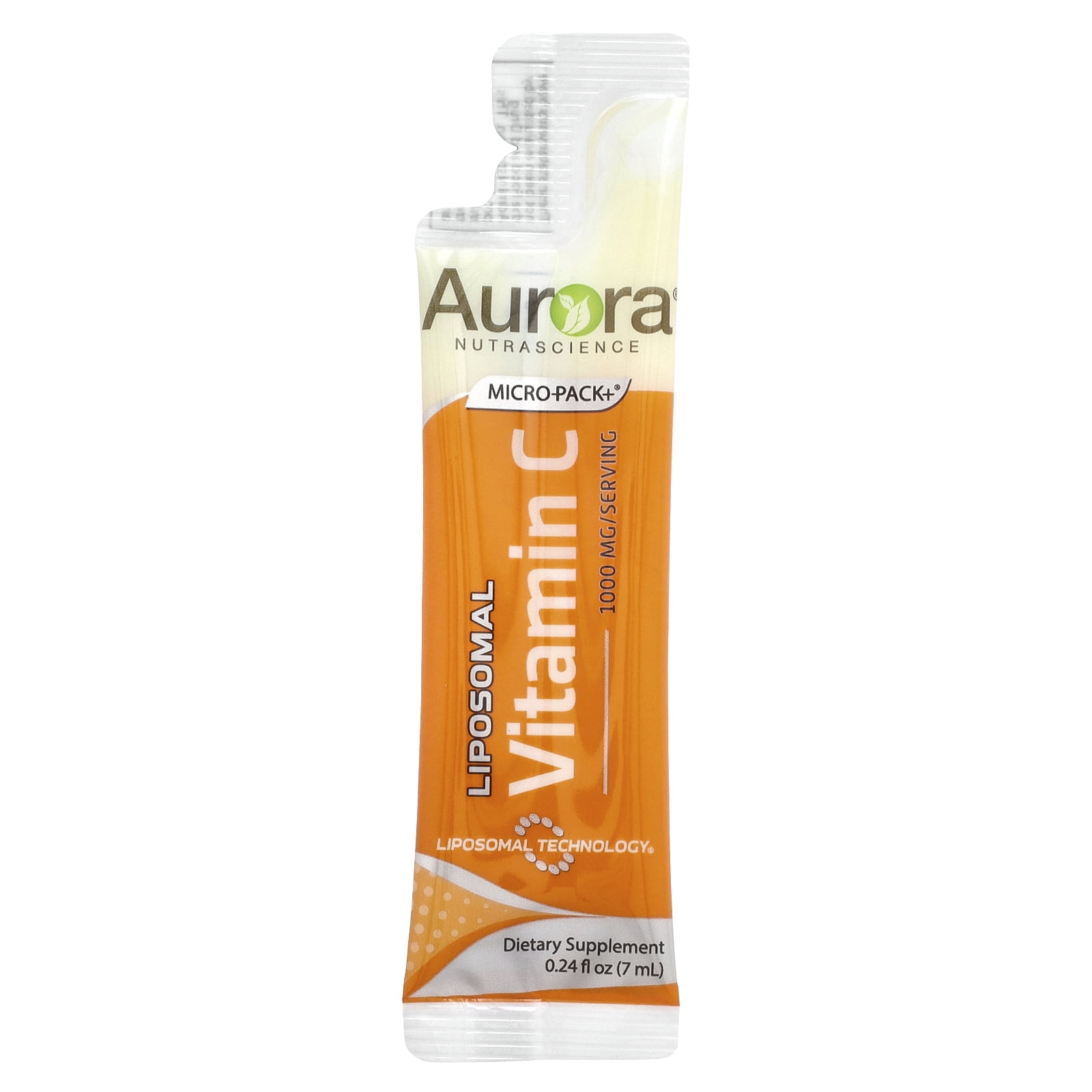 Aurora Nutrascience Micro-Pack+ Liposomal Vitamin C, 1,000 mg, 30 Single-Serve Liquid Packets, 0.24 fl oz (7 ml) Each