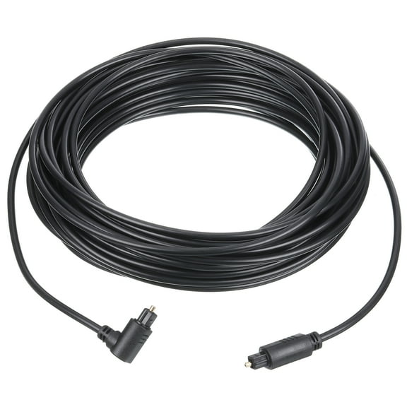 Fiber Optic Audio Cable 90 Degree Digital Optic Cable 34.4FT TOS Optical Link Plastic for TV DVD Black
