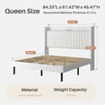 thumbnail image 3 of Frostbloom Queen Size Bed Frame with Advanced Charging Hubs & Storage Shelf, Upholstered Velvet Wingback Headboard, White, 3 of 9