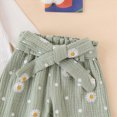 thumbnail image 7 of HCNTES Baby Girl Clothes Winter Newborn Infant Girl Outfit Sets Ruffle Long Sleeve Ribbed Bodysuit Romper Daisy Print Gauze Pants with Bow Headband Baby Clothes for Girls 0 3 6 12 18 24 Months, 7 of 7