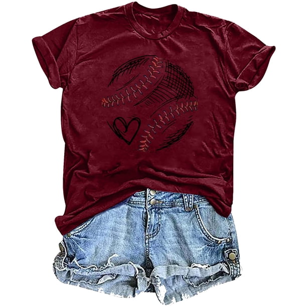 Mujeres Impreso Casual Top, Manga Corta Crew Cuello Blusa para la Primavera Y el Verano Desgaste, Ligero Imitación Algodón Moda Tee