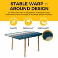 thumbnail image 4 of Blue Ombre Wooden Table Cloths for 5 Foot Rectangle Tables, Farmhouse Retro Wood Gradient Patio Waterproof Elastic Fitted Tablecloths, Washable Rectangular Table Cover for Camping, 4 of 8