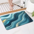 thumbnail image 4 of Blue Gold Marble Pattern Bathroom Rugs Mat,Non Slip Microfiber Bathroom Rug,Rubber Backing,Soft Bathroom Mats for Bathroom Floor,Tub and Shower,17x27in(43x68cm), 4 of 5