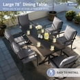 thumbnail image 2 of ALAULM 7 Pieces Patio Dining Set Outdoor Furniture with 2 Swivel Chairs and 4 Fixed Chairs, Large Table with Umbrella Cutout for Backyard, Grey, 2 of 9