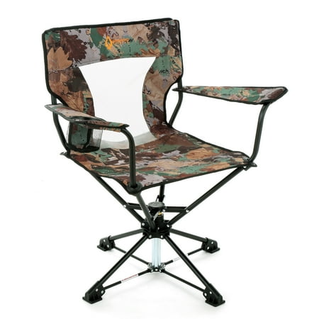 ARROWHEAD OUTDOOR KKS0320U Degree Swivel Hunting Chair w/ Armrests Camo Color for Camouflage Blinds