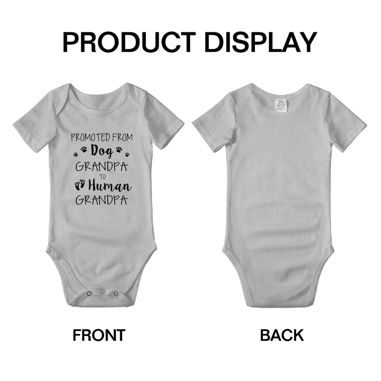 BABYWEN Pregnancy Announcement:Promoted from Dog Grandpa to Human Grandpa Baby Bodysuits Clothing, Infant Girl's, Size: 6 Months, Gray
