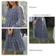 thumbnail image 4 of Vestido De Manga Larga, Elegante Puños Elásticos De Cintura Alta Vestido Con Dobladillo Con Volantes Una Línea Para La Oficina Para El Día A Día Fugacal Azul Oscuro XL, 4 of 6