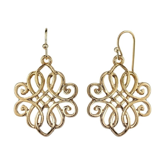 1928 Jewelry Classic Gold Filigree Drop Earrings