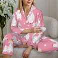 thumbnail image 6 of Pajama Sets for Women 2 Pcs, Happy Cute Alpaca Crown Button Down Long Sleeve Sleepwear Lounge PJ Sets, 6 of 6
