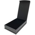 thumbnail image 3 of 1 Qty - Metallic Seal Grey Magnetic Flap Necklace Jewelry Box - Textured Gift Box, 3 of 4