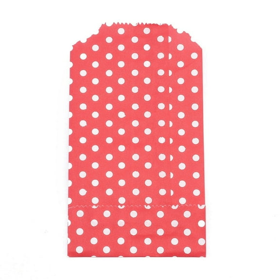 Kraft Paper Bags No Handles Storage Bags White Polka Dot Pattern Wedding Party Birthday Gift Bag Red 15x8.3x0.02cm