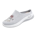 thumbnail image 3 of YOUYEDIAN Mules for Women Versatile Round Toe Comfy Fashion Floral Print Flats Casual Backless Sport Soft Walking Shoes, 3 of 5