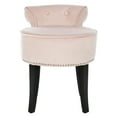 thumbnail image 3 of SAFAVIEH Georgia Contemporary Glam Upholstered Vanity Stool, Blush Pink/Espresso, 3 of 7