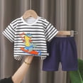 thumbnail image 4 of HCNTES Toddler Baby Girl Spring Summer Clothes Set Kid Outfits Short Sleeves T-Shirt Tops + Shorts Cute Outfits Set For Kids 9-24 Months 2t 3t 4t 5t 6t 7t 8t 9t, 3-6 Months, 4 of 4