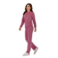 thumbnail image 4 of FANNYC Two-Piece Women's Velour Sweatsuits Sportswear Outfits Sportswear Velvet Sweatsuits Pullover Hoodie Tracksuit Sport Jogger Sweatsuit Casual Long Sleeve loungewear Outwear Set, 4 of 8