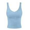 thumbnail image 6 of UPPADA Summer Workout Tank Tops Trendy Sleeveless Knitted Shirts Racerback Casual Basic Ribbed Slim Fitted Shirts Ladies Crewneck Daily Blouses,blue tank tops XXL, 6 of 6