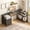 Black, variant on Satifur 49 Inch Black Computer Desk with 2 Drawers & Power Outlet, Sturdy Steel Frame Wooden Desktop, for Home & Office Use