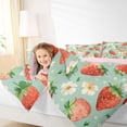 thumbnail image 4 of Manfei Cute Rustic Flower Bedding Comforter Set,Sweet Strawberry Pattern Twin Comforter Sets,Red Green Bedding Set For Girls Teens,Breathable Home Decor Reversible,2 Pieces, 4 of 8