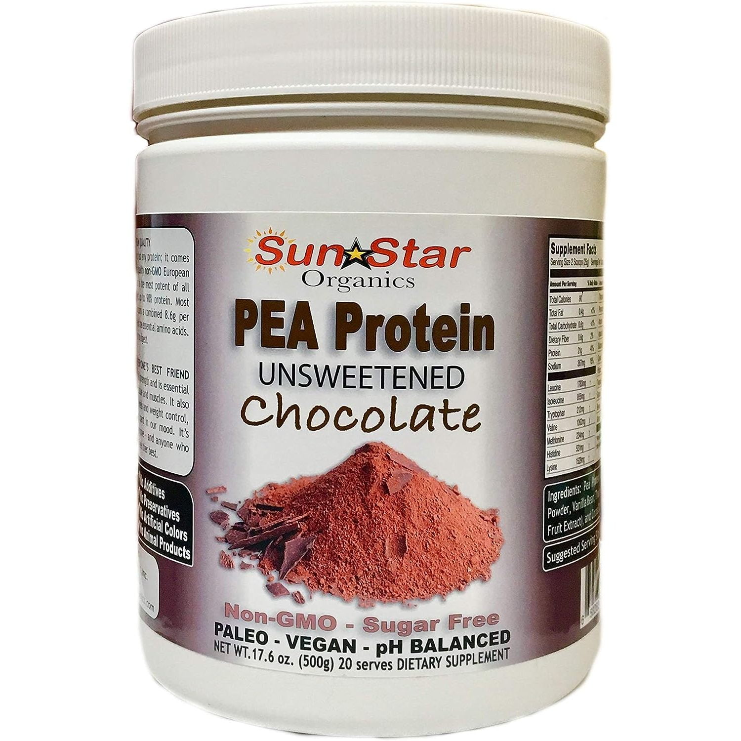 HTYSUPPLY Pea Protein Powder Unsweetened Chocolate with Cocoa