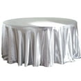 thumbnail image 6 of Efavormart 108 Inch Satin Round Tablecloth, Washable Linen Table Cover, Decorative Silky Fabric for Wedding, Party, Banquet Events - Silver, 6 of 10