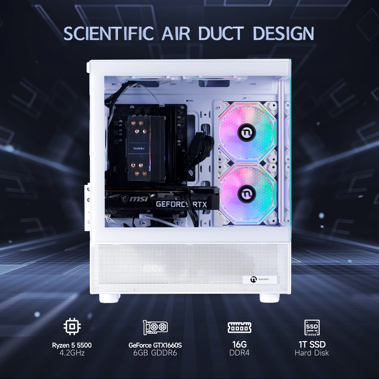 Ningmei Gaming PC Desktop AMD Ryzen 5 5500 NVIDIA GTX 1660 Super