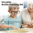 Wooden Braille Alphabet Board Montessori Educational Tool with Carved