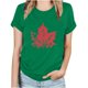 thumbnail image 1 of Camisetas de Manga Corta para Mujeres Canadá Día Hoja de Arce Impresión Básica de Verano Tee, Cuello Redondo Camiseta Casual, 1 of 3