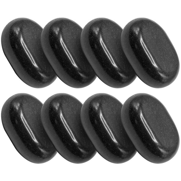 Sivan Health and Fitness 8Piece Large Black Basalt Hot Stone Set